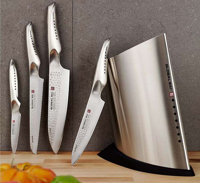 Global Sai 7-piece chef knife set