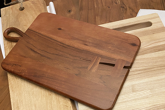 wood cutting boards on display