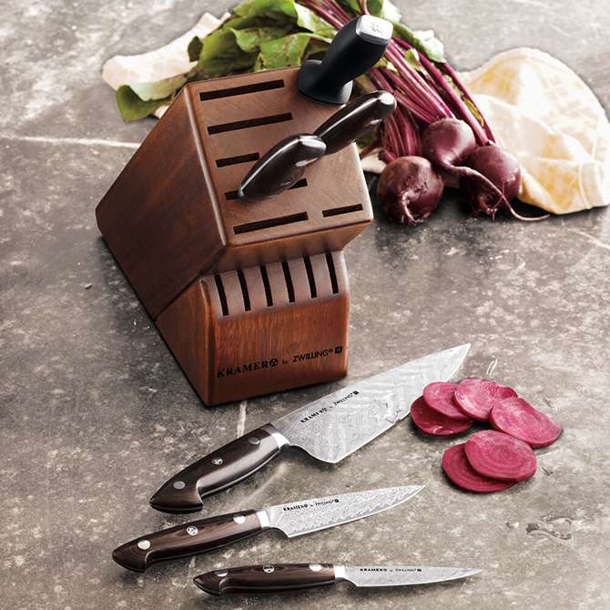 Kramer stainless Damascus 7-piece chef knife set