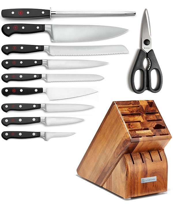 Wusthof Classic Kitchen Knife Set of 11 w/Acacia Block