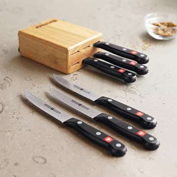 Wusthof Gourmet steak knives, 6-piece set with block