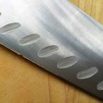 santoku kitchen knife close up