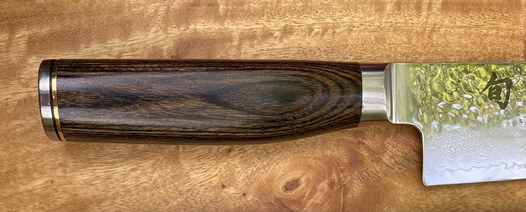 Shun Premier chef knife handle, walnut finish